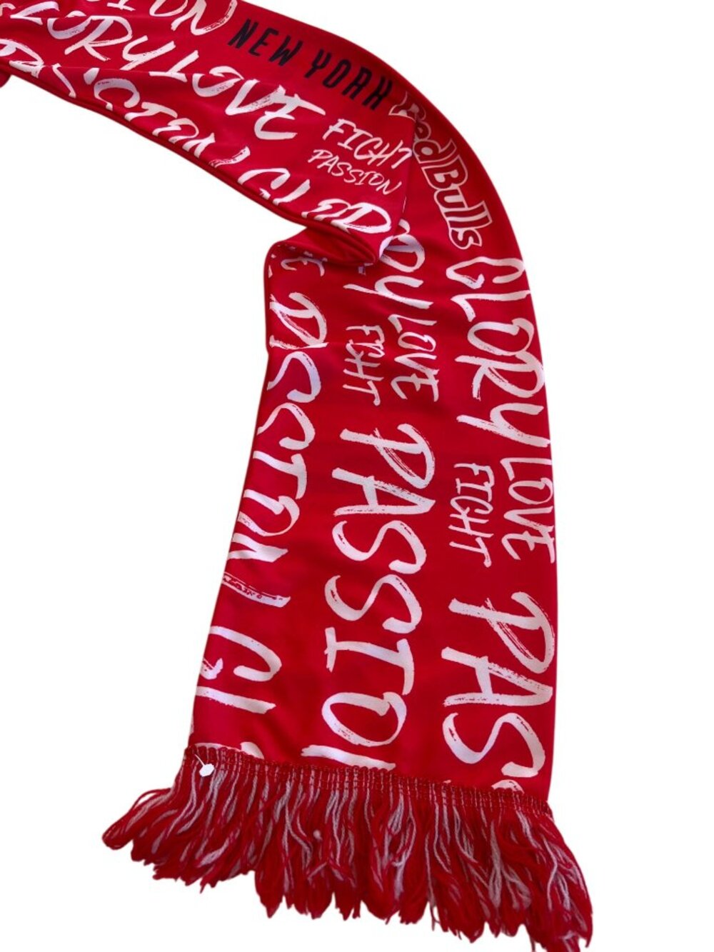 New York Red Bulls Soccer Scarf Red Polyester W/ Fringe 60" Fans & Sports Lovers - Picture 4 of 9
